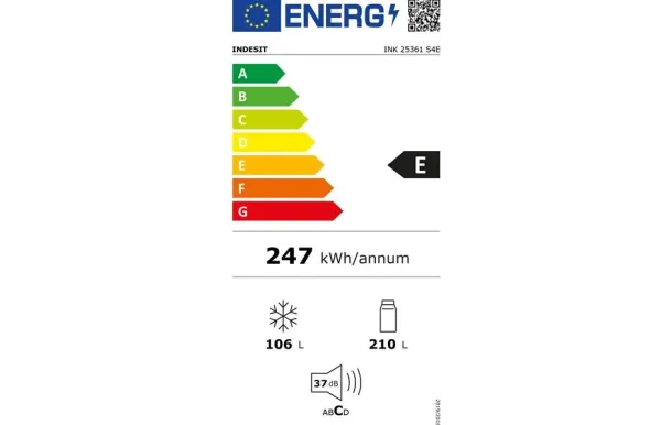 Indesit INK25361S4E Réfrigérateur combiné 316 L Inox – Dual No Frost – 210 L / 106 L – Pose libre – Image 2