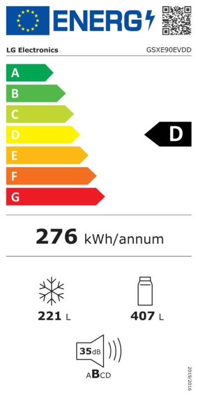 LG GSXE90EVDD Réfrigérateur américain 628 L Noir Acier – Total No Frost – InstaView Door-in-Door – Classe D – Image 2