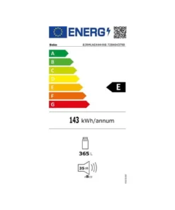 Alternative view of Beko B3RMLNE444HXB Réfrigérateur 1 porte 365 L Métal brossé – Froid ventilé – AeroFlow – HarvestFresh
