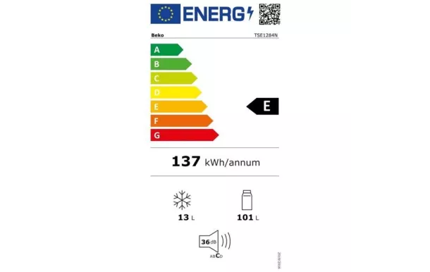 Beko TSE1284N Réfrigérateur table top 114 L Blanc avec compartiment congélateur 4★ – Pose libre – Image 2