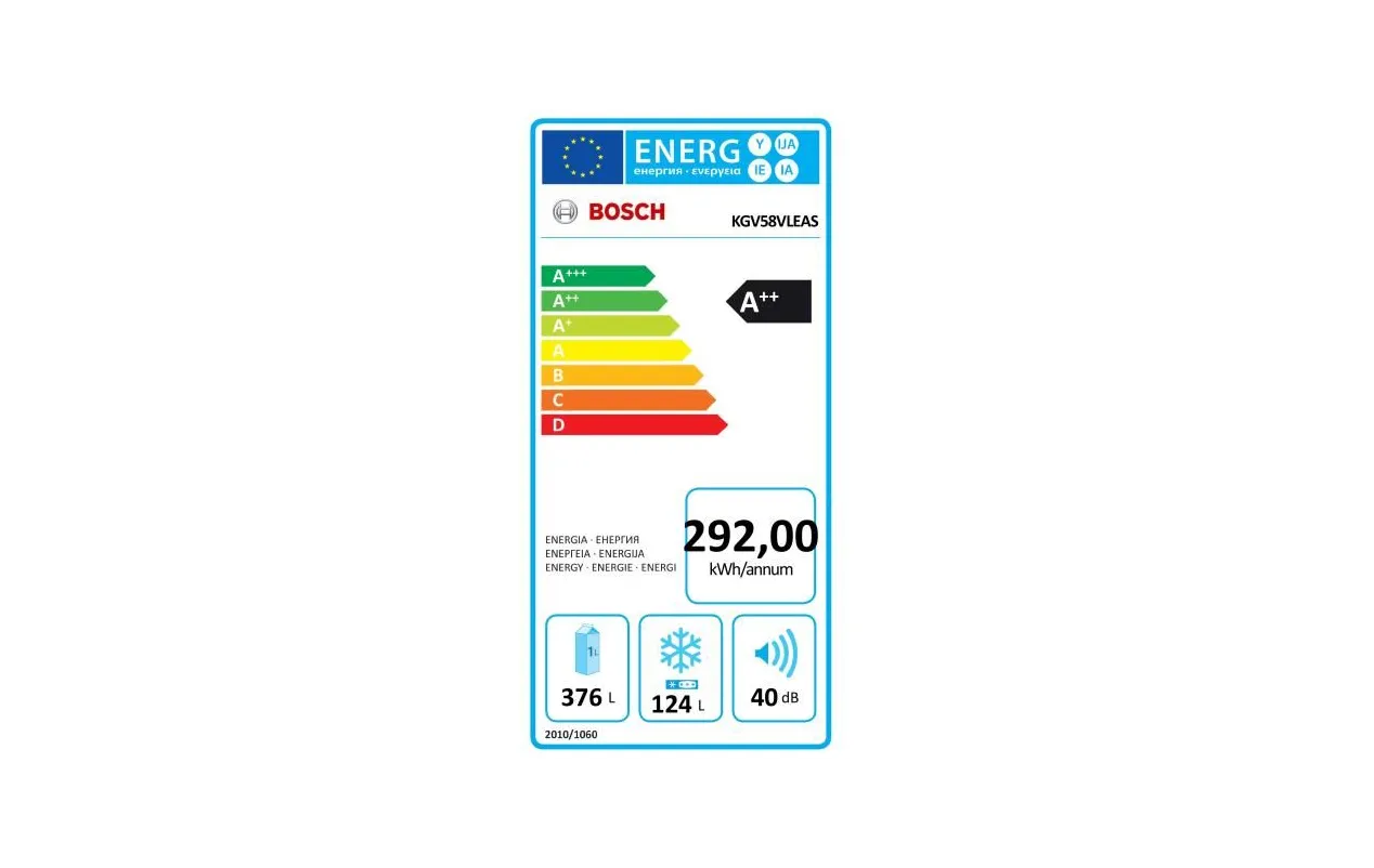 Bosch KGV58VLEAS Réfrigérateur combiné 503 L Inox – Low Frost – VitaFresh – Largeur 70 cm – Congélateur bas – Image 2