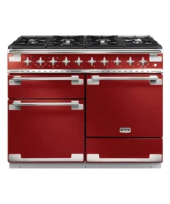 Falcon ELS110DFRD/-EU Elise 110 Piano de cuisson mixte 110 cm - 6 feux gaz - 3 fours électriques - Rouge Cerise / Nickel brossé
