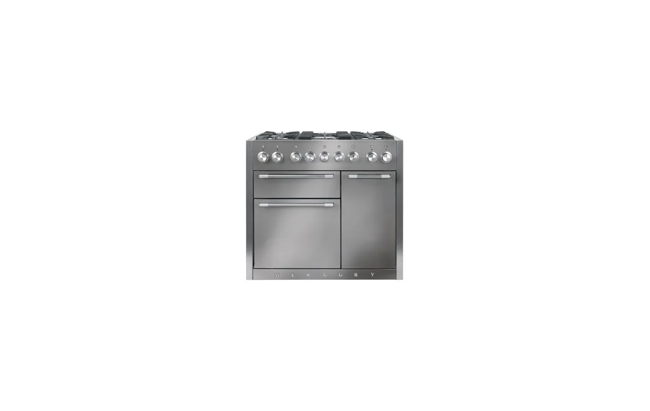 Falcon MCY1000DFSS/-EU Mercury 1000 Piano de cuisson mixte 100 cm - 5 feux gaz - 3 fours électriques - Inox / Inox poli