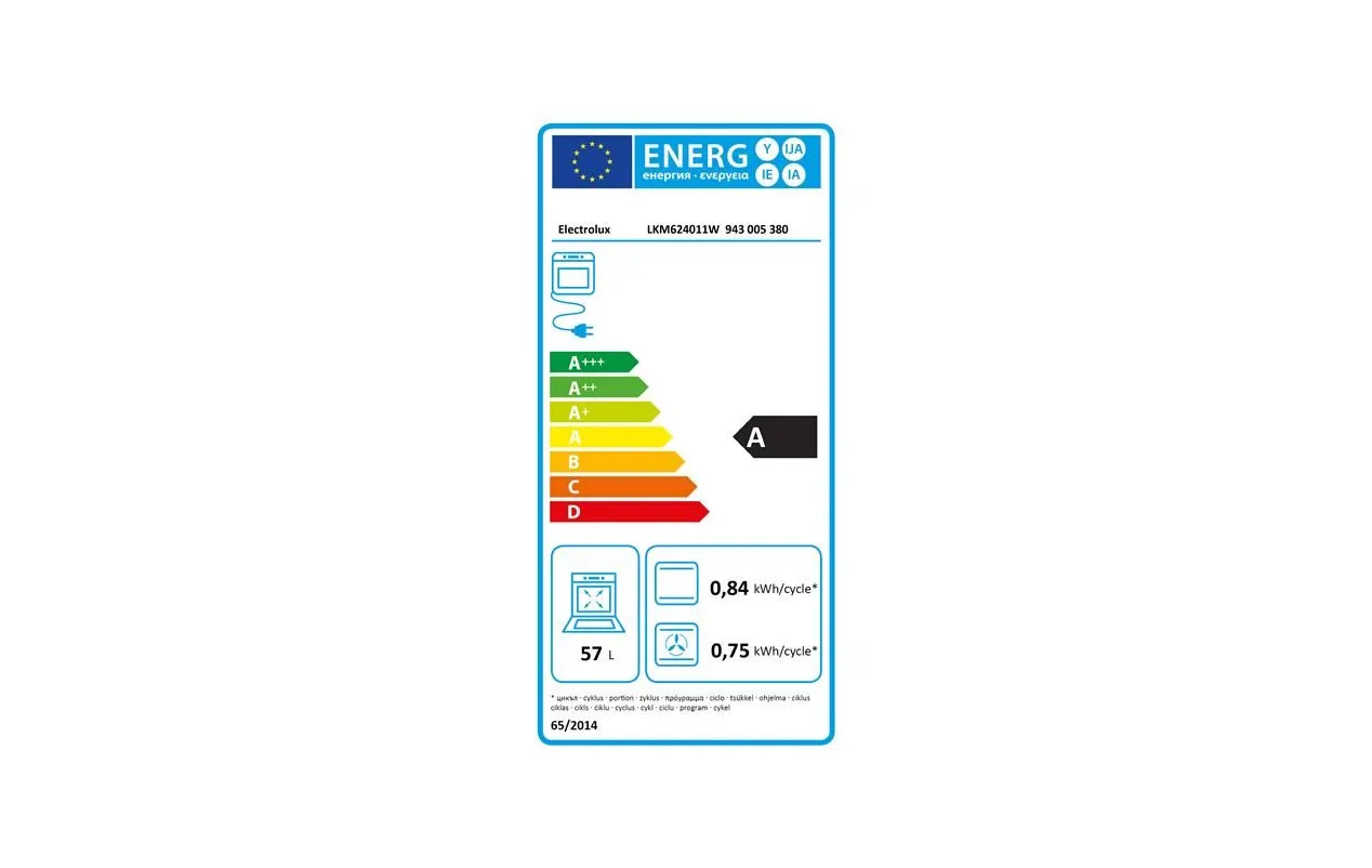 Electrolux LKM624022W Cuisinière mixte 60 cm Blanche – 3 feux gaz + 1 plaque électrique – Four multifonction 57 L Catalyse – Classe A – Image 2