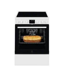 Electrolux LKR64890AW Cuisinière vitrocéramique 60 cm Blanche – 4 foyers – Four multifonction 73 L Pyrolyse – Classe A+