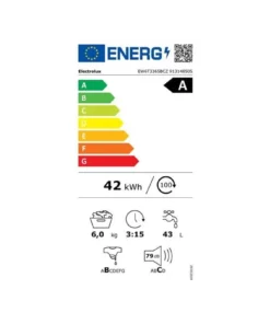 Alternative view of Electrolux EW6T3365BCZ Lave-linge top 6 kg - 1300 tr/min - SensiCare - Moteur Inverter - Classe A - Blanc