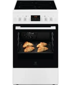 Electrolux LKR524288W Cuisinière vitrocéramique 50 cm Blanche – 4 foyers – Four multifonction 57 L Catalyse – Classe A
