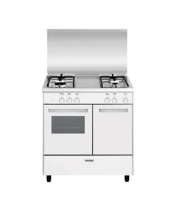 Glem GA85PMWH Cuisinière butanette 80 cm Blanche – 4 foyers gaz – Four gaz 49 L – Classe A