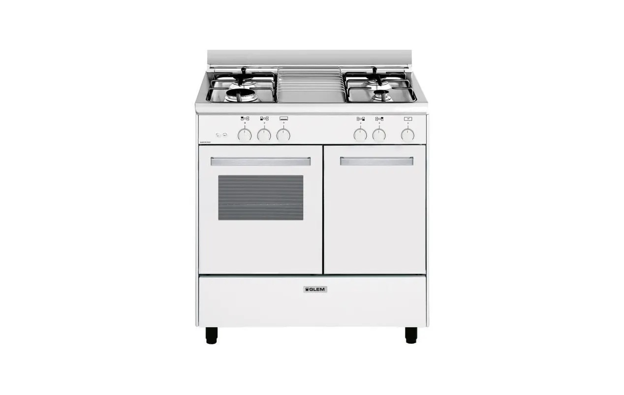 Glem GA85PMWH Cuisinière butanette 80 cm Blanche – 4 foyers gaz – Four gaz 49 L – Classe A – Image 4