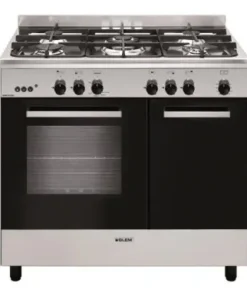 Glem GA960PCGIX Cuisinière butanette 90 cm Inox – 5 foyers gaz – Four gaz 69 L Catalyse – Classe A