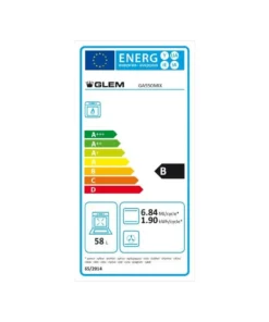 Alternative view of Glem GA550MIX Cuisinière gaz 53 cm 4 foyers Inox – Four gaz 58 L – Gril électrique – Classe A