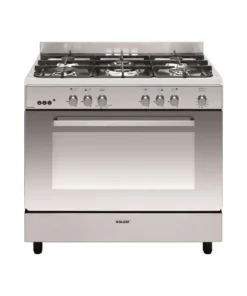 GLEM GE960CMIX2 Piano de cuisson gaz 90 cm - 5 feux dont triple couronne - Four gaz 109 L - Catalyse - Inox