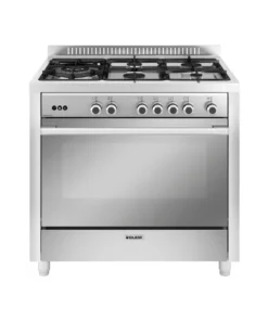 GLEM GX960CQIX Piano de cuisson gaz 90 cm - 5 brûleurs dont triple couronne - Four gaz multifonction 98 L - Inox