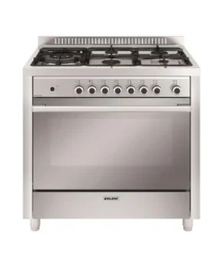 GLEM GX960CVIX Piano de cuisson mixte 90 cm - 5 feux gaz - Four électrique multifonction 104 L - Catalyse - Inox