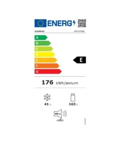 Alternative view of Glem GRF2103BK Réfrigérateur 2 portes 204 L Noir – Congélateur haut 4★ – Froid statique – Pose libre