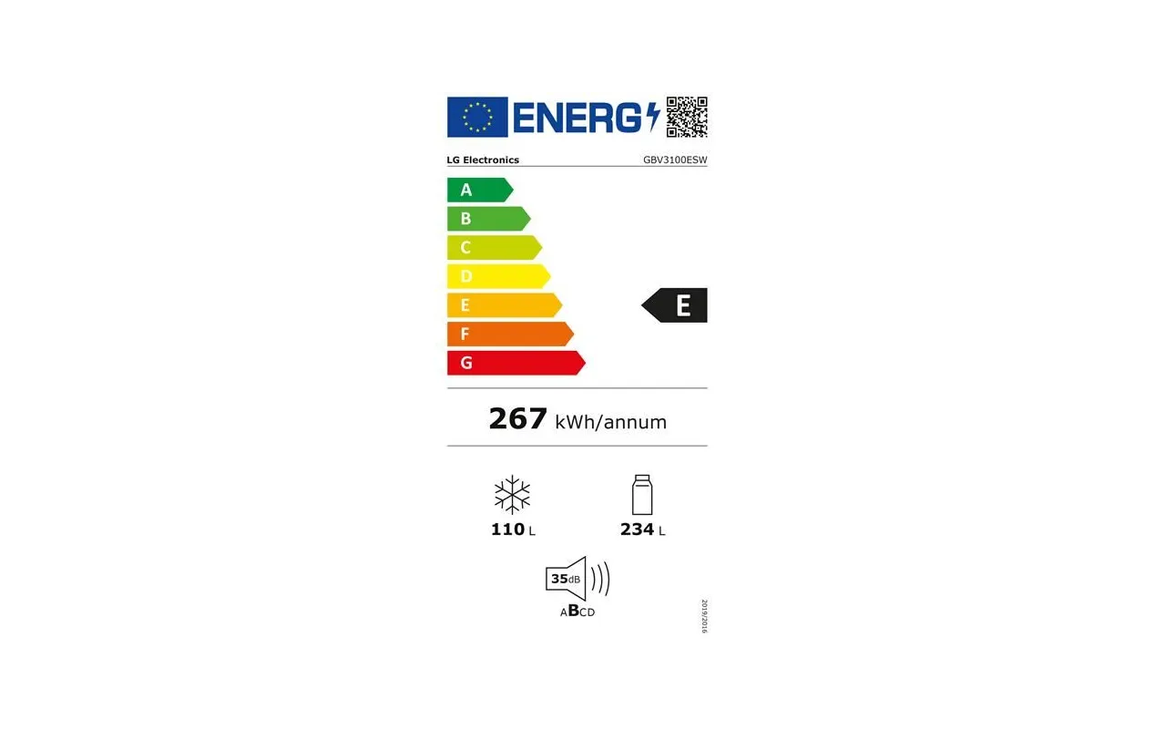 LG GBV3100ESW Réfrigérateur combiné 344 L Blanc – Total No Frost – Door Cooling+ – Congélateur bas – Classe E – Image 2