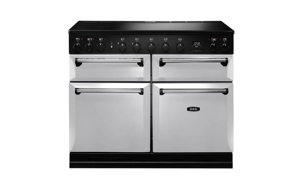 AGA Masterchef Deluxe 110 MDX110EIPAS Piano de cuisson induction 110 cm - 5 foyers - 4 cavités de cuisson - Gris Perle / Chrome