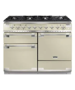 Falcon ELS110DFCR/-EU Elise 110 Piano de cuisson mixte 110 cm - 6 feux gaz - 3 fours électriques - Crème / Nickel brossé