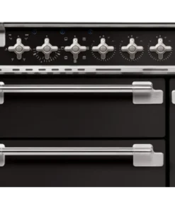 Falcon ELS110DFGB/-EU Elise 110 Piano de cuisson mixte 110 cm - 6 feux gaz - 3 fours électriques - Noir Brillant / Nickel brossé – Image 3
