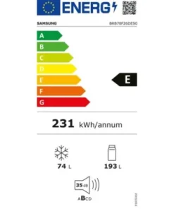 Alternative view of Samsung BRB70F26DES0 – Réfrigérateur combiné intégrable 267 L, SpaceMax, No Frost, SmartThings, classe E